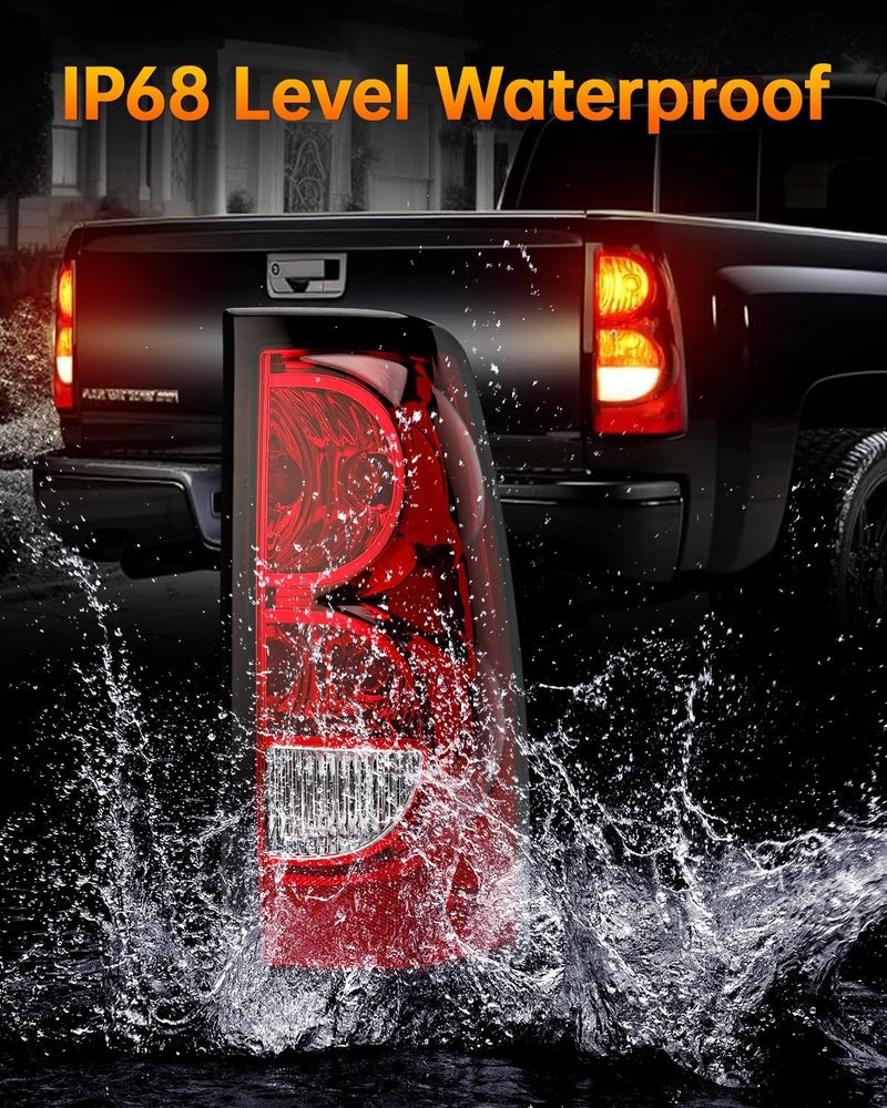 OKLPF Rear Brake Tail Light Compatible With 2003 2004 2005 2006 Chevy Silverado 1500 1500HD 2500 2500HD 3500,Replace Red Taillight Assembly,Included Bulbs and Harness,Driver and Passenger Side - Image 4